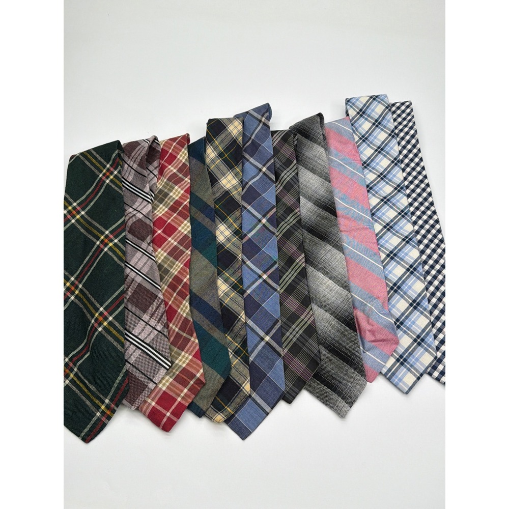 Mens Plaid Tartan Tie Lot 11pc Gant Gap Merona Club Room Gingham Striped‎ Bundle